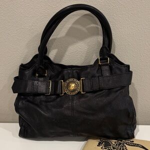 Vintage Burberry Black Leather Handbag